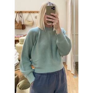 JAMES STREET CO Sz M Medium Green Seafoam Erin Raglan Sweater Pullover Cotton